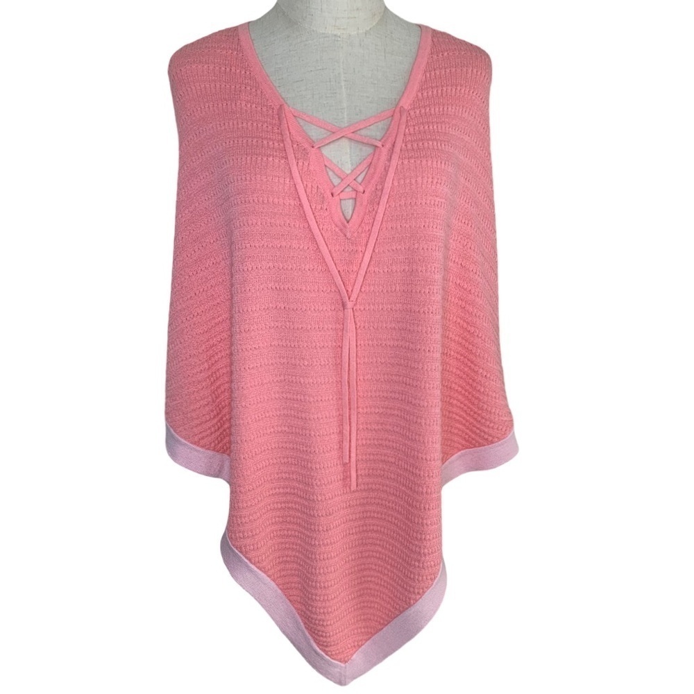 Talbots Lace-Up Poncho Tipped